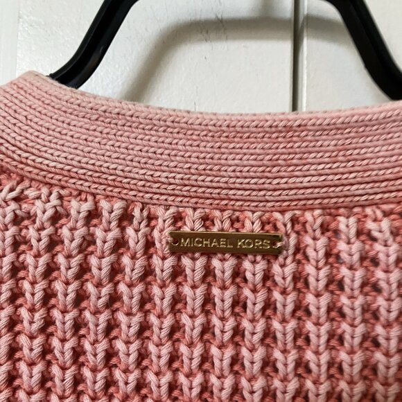 Michael Michael Kors Cardigan Womens S Pink Chunky Knit Open Front - Picture 4 of 7